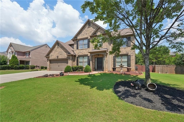 852 Van Briggle Path, Sugar Hill, GA 30518 - view of front of house with brick siding and concrete driveway