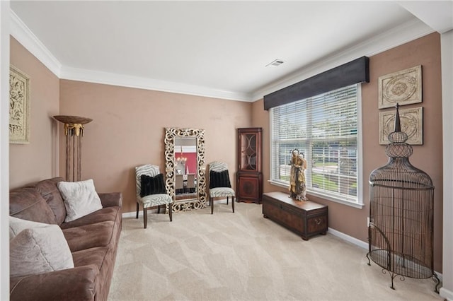 852 Van Briggle Path, Sugar Hill, GA 30518 - sitting room featuring ornamental molding and light carpet