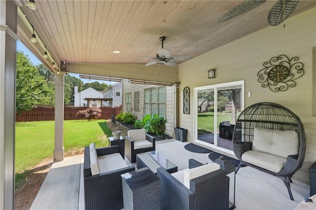 852 Van Briggle Path, Sugar Hill, GA 30518 - view of patio with an outdoor hangout area and ceiling fan