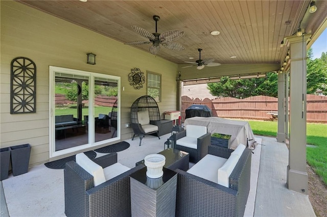 852 Van Briggle Path, Sugar Hill, GA 30518 - view of patio featuring an outdoor living space and ceiling fan