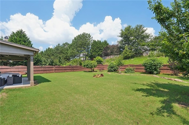 852 Van Briggle Path, Sugar Hill, GA 30518 - fenced backyard featuring an outdoor hangout area and a patio