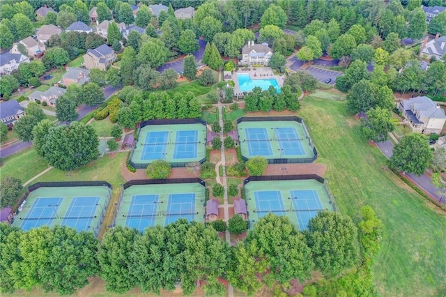 4770 Spring Park Cir, Suwanee, GA 30024 - aerial overview of property's location featuring a pool