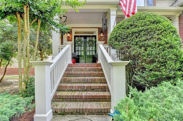 4770 Spring Park Cir, Suwanee, GA 30024 - view of exterior entry with brick siding and french doors