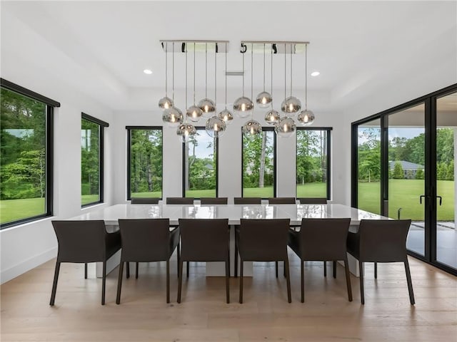 2940 Old Peachtree Rd, Dacula, GA 30019 - dining area featuring plenty of natural light, a chandelier, and light wood-style flooring