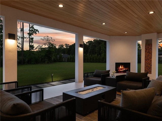 2940 Old Peachtree Rd, Dacula, GA 30019 - view of patio featuring an outdoor living space with a fireplace