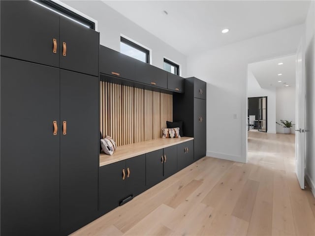 2940 Old Peachtree Rd, Dacula, GA 30019 - mudroom with light wood-style floors, recessed lighting, and baseboards