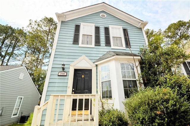 view of front of property featuring central AC