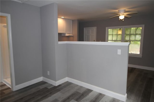 2054 E Roxboro Rd NE, Atlanta, GA 30324 - empty room with baseboards, dark wood-type flooring, and a ceiling fan