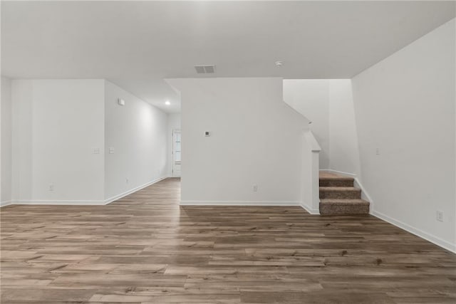 unfurnished living room featuring hardwood / wood-style floors