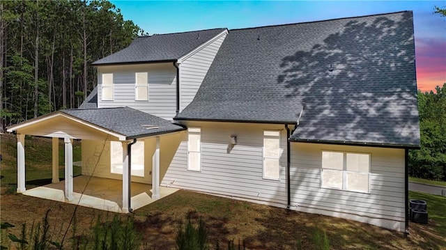 113 Cherokee Estates Dr, Cedartown, GA 30125 - rear view of property with a patio area, a shingled roof, and a yard