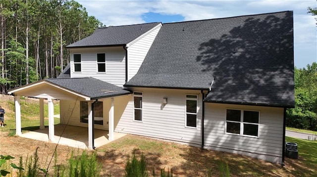 113 Cherokee Estates Dr, Cedartown, GA 30125 - rear view of property with a patio and a shingled roof