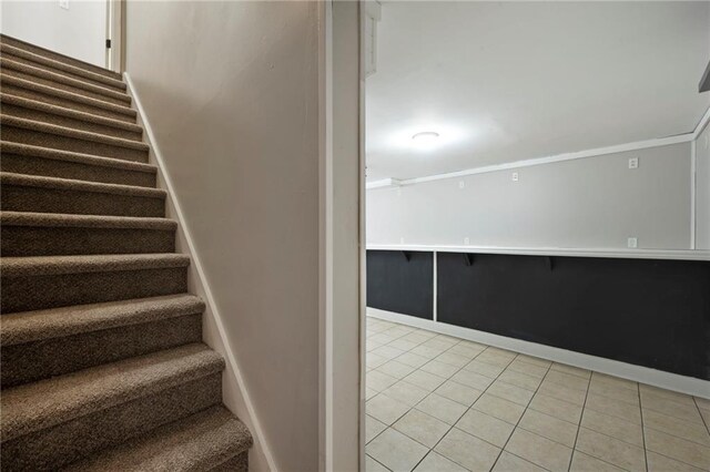 274 Sleepy Hollow Rd, Powder Springs, GA 30127 - staircase with baseboards and tile patterned floors