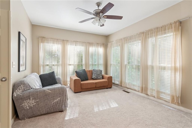 6795 Preston Glen Dr, Alpharetta, GA 30005 - living area featuring carpet and ceiling fan