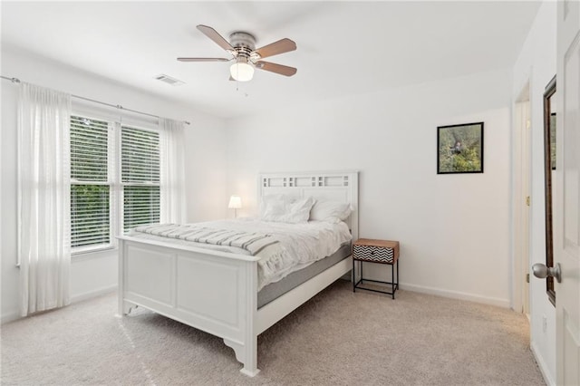 6795 Preston Glen Dr, Alpharetta, GA 30005 - bedroom with light colored carpet, baseboards, and ceiling fan
