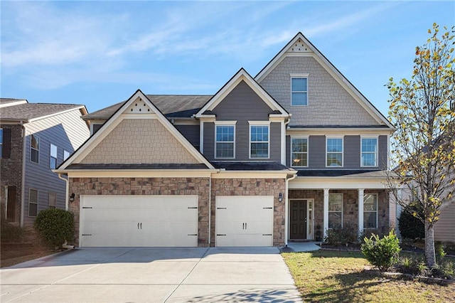 craftsman-style house featuring a garage