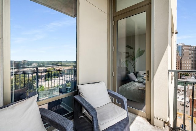 balcony featuring a view of city