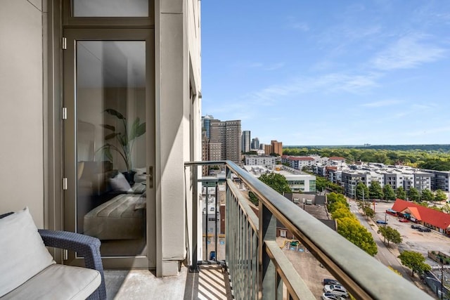 balcony with a view of city