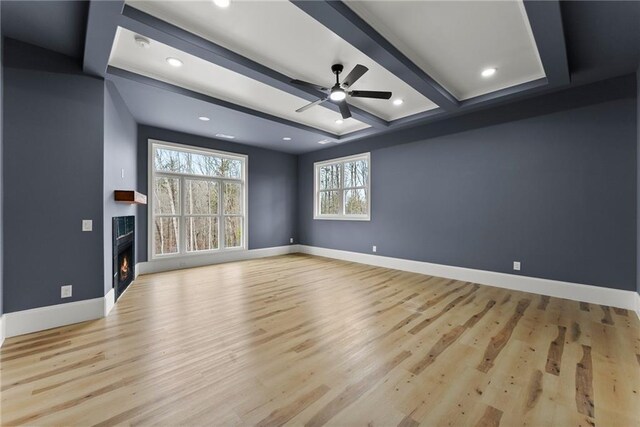 empty room with light hardwood / wood-style floors