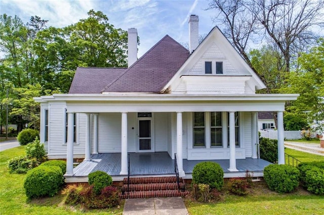 view of front of home with a porch