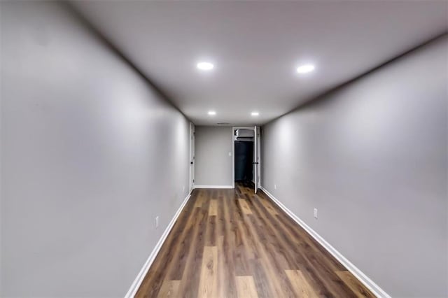 516 Jordan Dr NW, Tucker, GA 30084 - hall with recessed lighting and dark wood finished floors