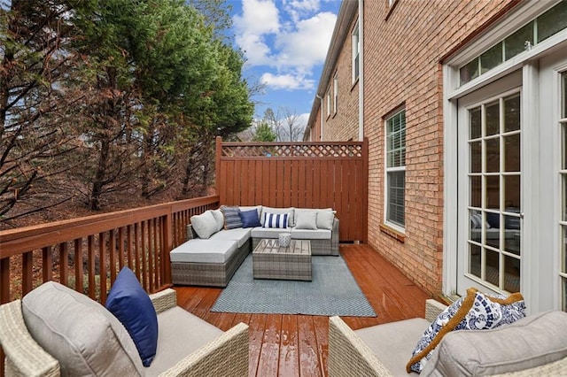 deck featuring an outdoor hangout area