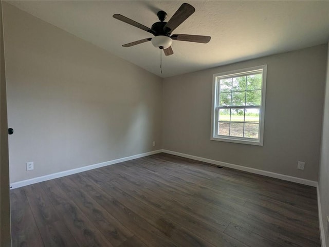 732 Five Points Rd, Buchanan, GA 30113 - spare room featuring dark wood-style floors and ceiling fan