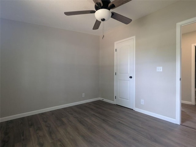 732 Five Points Rd, Buchanan, GA 30113 - empty room with dark wood-style flooring and ceiling fan