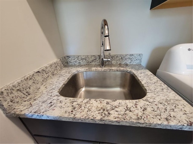 25 Mountain Crest Dr, Oxford, GA 30054 - details featuring a sink and light stone countertops