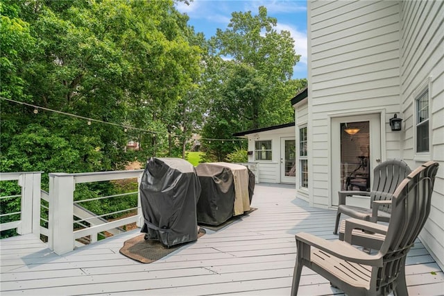 340 Chandler Ct, Sugar Hill, GA 30518 - wooden deck with a grill