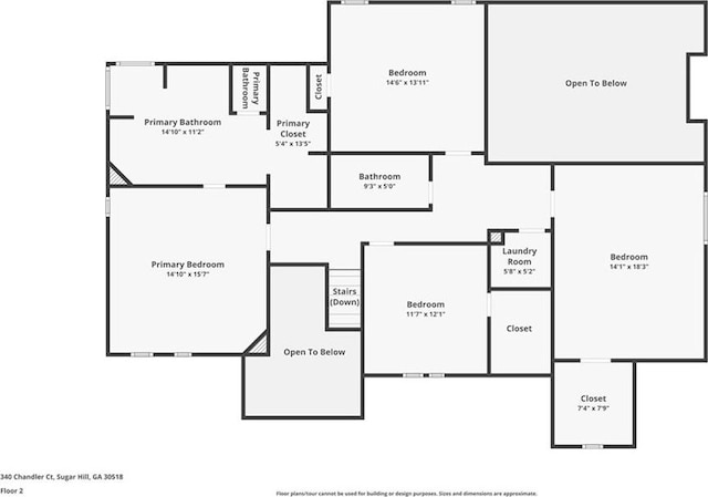 340 Chandler Ct, Sugar Hill, GA 30518 - floor plan / room layout