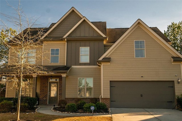 craftsman-style house with a garage