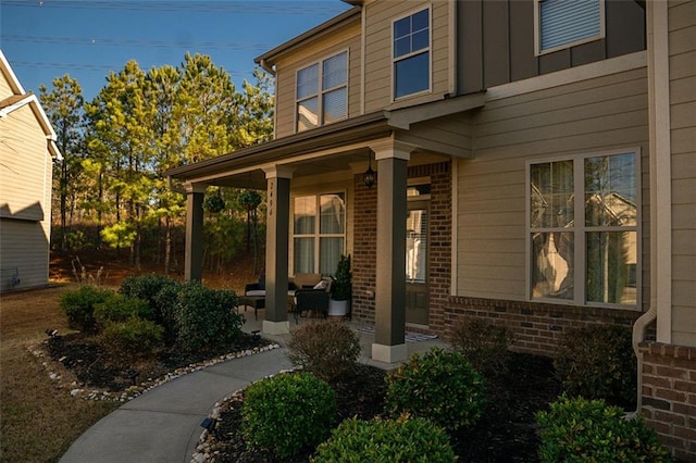 exterior space with covered porch