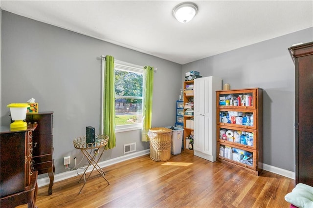 miscellaneous room with wood-type flooring