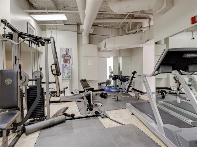 view of workout area