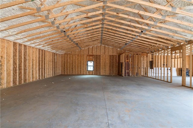 misc room with vaulted ceiling