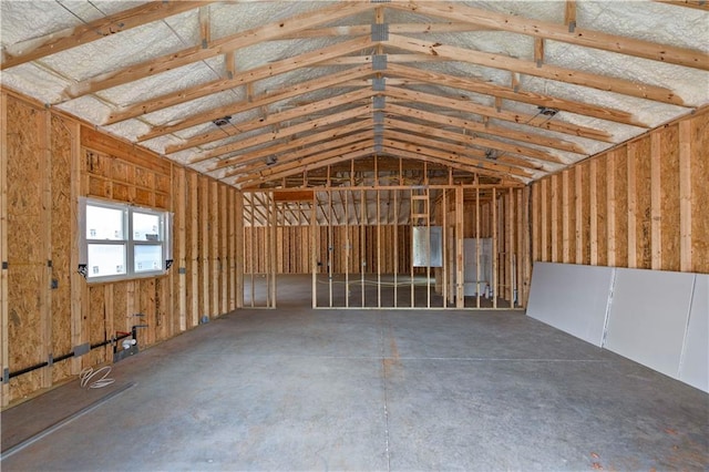 miscellaneous room featuring vaulted ceiling