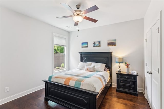 4972 Park Vale Dr, Sugar Hill, GA 30518 - bedroom with wood finished floors and ceiling fan