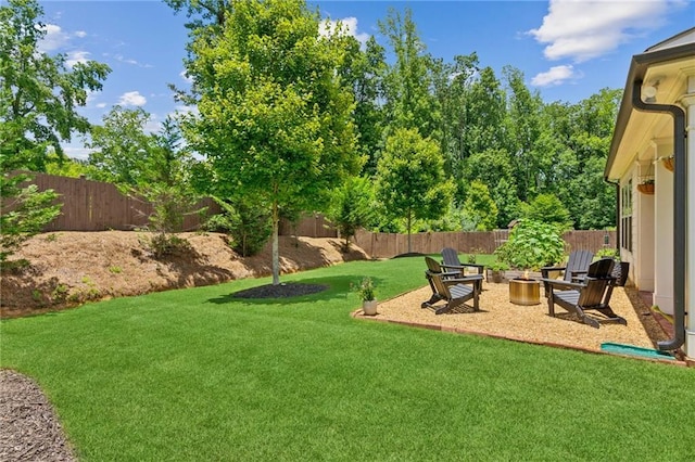 4972 Park Vale Dr, Sugar Hill, GA 30518 - fenced backyard with a fire pit