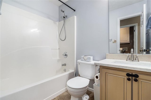 6411 Compass Dr, Flowery Branch, GA 30542 - full bathroom with shower / bath combination, vanity, and tile patterned floors