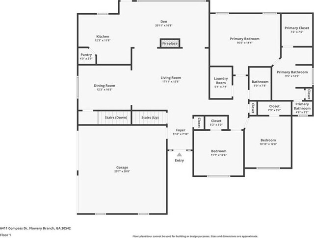 6411 Compass Dr, Flowery Branch, GA 30542 - view of room layout