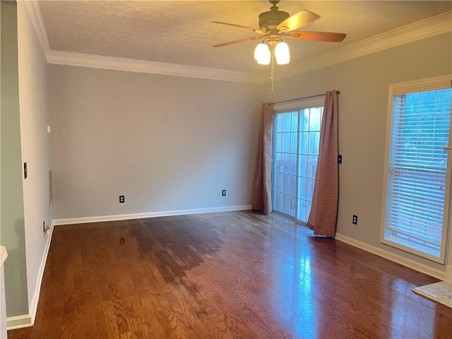 795 Abbotts Mill Ct Unit 73, Johns Creek, GA 30097 - unfurnished room with ceiling fan, wood finished floors, crown molding, and a textured ceiling