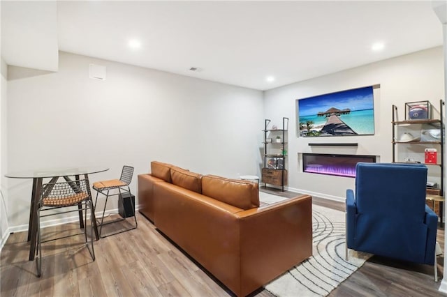 living room featuring hardwood / wood-style flooring