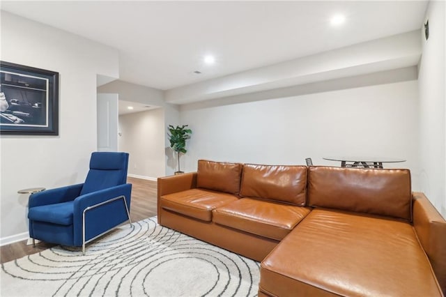 living room with wood-type flooring