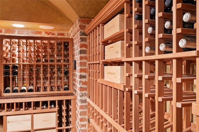 view of wine cellar