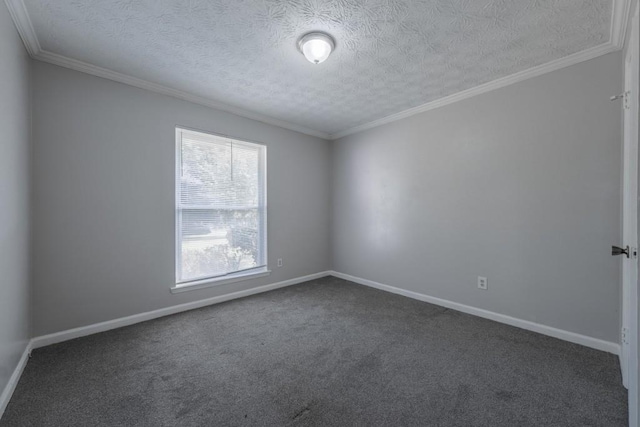 2173 Martin Way, Jonesboro, GA 30236 - unfurnished room with dark carpet, a textured ceiling, baseboards, and ornamental molding