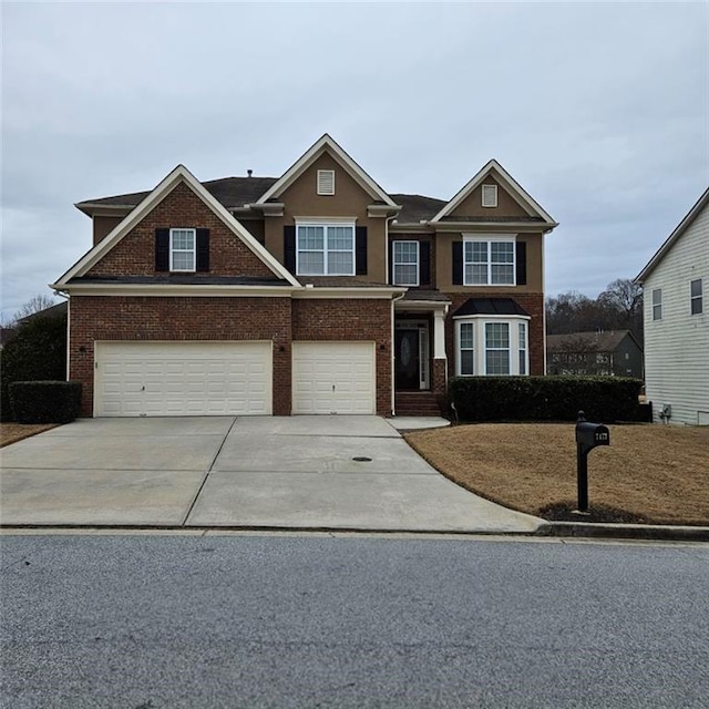 view of front of house with a garage