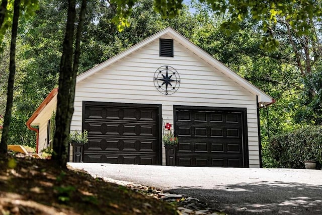 view of garage