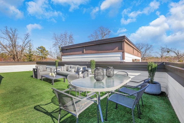 view of patio with an outdoor hangout area