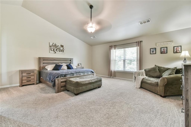 3060 Mccannon Mill Dr, Dacula, GA 30019 - bedroom featuring lofted ceiling, carpet, baseboards, and ceiling fan