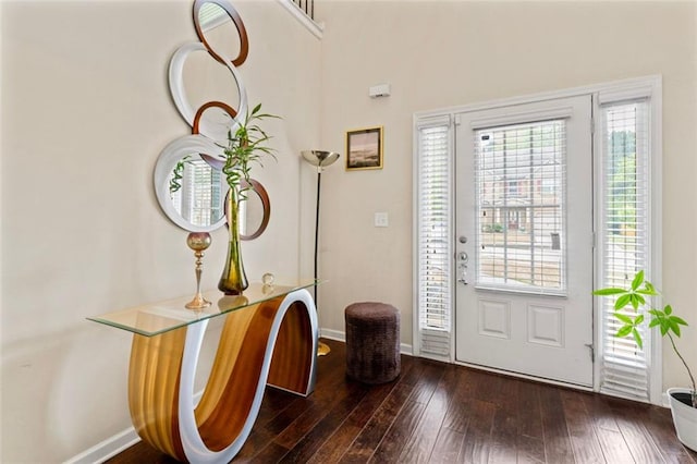 entrance foyer with dark hardwood / wood-style flooring